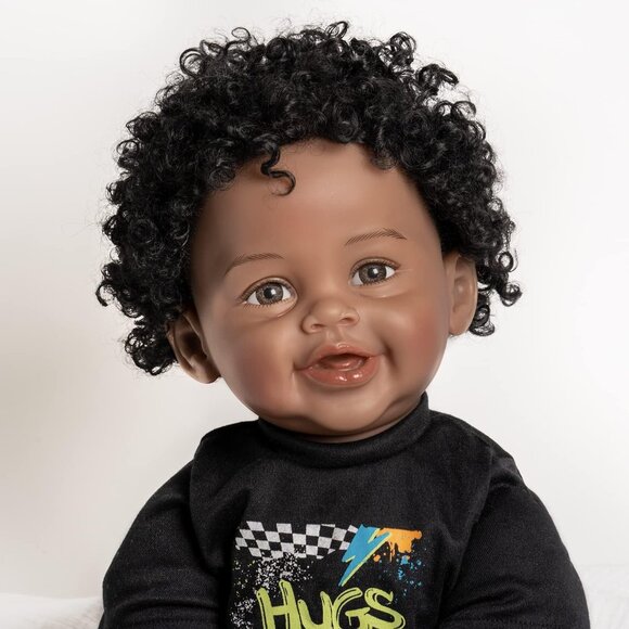 Paradise Galleries Realistic Black Reborn Baby Doll Ping Lau and Art 21" Inch - Picture 9 of 11